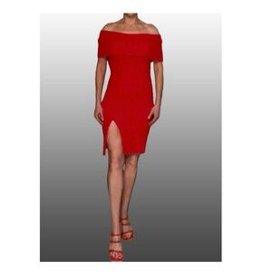BCBGMaxAzria Off-Shoulder Red Mini Dress